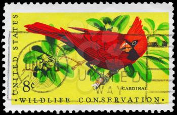 Royalty Free Photo of 1972 US Stamp Shows the Cardinal, Wildlife Conservation