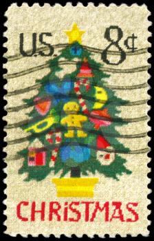 Royalty Free Photo of a 1973 US Christmas Stamp
