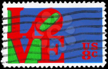 Royalty Free Photo of 1973 US Stamp Shows the Love by Robert Indiana