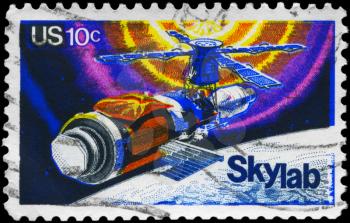 Royalty Free Photo of 1974 US Stamp Shows the Skylab Space Station