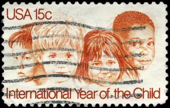 Royalty Free Photo of 1979 US Stamp Shows the Children, Year of the Child