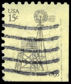 Royalty Free Photo of 1980 US Stamp Shows the Southwestern Windmill