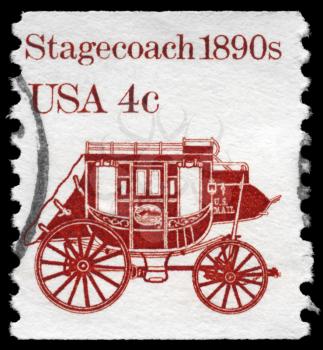 Royalty Free Photo of 1981 US Stamp Shows the Stagecoach, Transportation