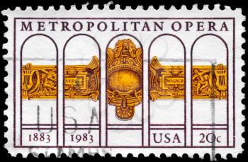 Royalty Free Photo of 1983 US Stamp Shows the Metropolitan Opera