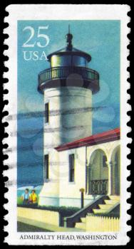 Royalty Free Photo of 1990 US Stamp Shows Admiralty Head Light, Washington, Lighthouses