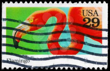 Royalty Free Photo of 1992 US Stamp Shows the Flamingo, Wild Animals