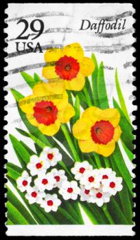 Royalty Free Photo of 1993 US Stamp Shows the Daffodil, Garden Flowers