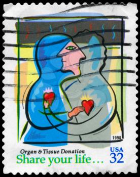 Royalty Free Photo of 1998 US Stamp Devoted to Organ and Tissue Donation