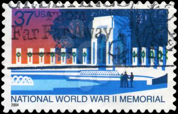 Royalty Free Photo of 2004 US Stamp Shows the National World War II Memorial