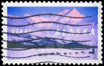 Royalty Free Photo of 2009 US Stamp Shows the Alaska Statehood, circa 2009