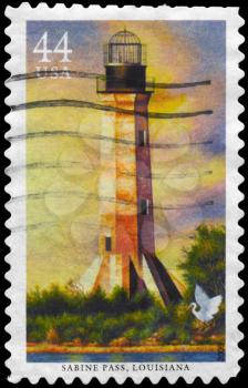 Royalty Free Photo of 2009 US Stamp Shows Sabine Pass Lighthouse, Louisiana, Lighthouses