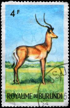 BURUNDI - CIRCA 1964: A Stamp printed in BURUNDI shows image of a Impala, circa 1964
