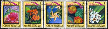 CUBA - CIRCA 1983: A Stamp sheet shows a series of images on the theme Cuban Flowers, circa 1983