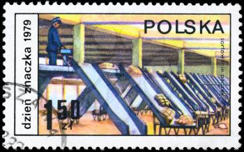 POLAND - CIRCA 1979: A Stamp printed in POLAND shows a Parcel sorting from the series Stamp Day, circa 1979