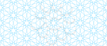 Abstract seamless pattern of the light blue hexagonal ornaments