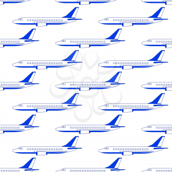 Seamless pattern of the aeroplanes side view