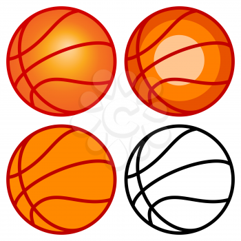 Illustration of the basketball ball set icons