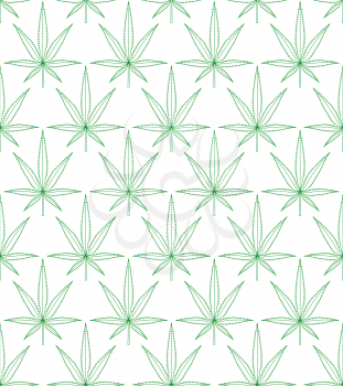 Cannabis green leaf seamless pattern