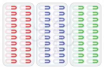 Illustration of the tablets in blister pack set