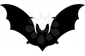Illustration of the silhouette flying bat