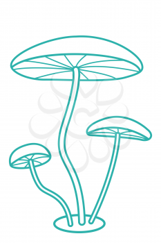 Illustration of the cartoon contour mushrooms