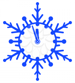 Illustration of the abstract snowflake with clock