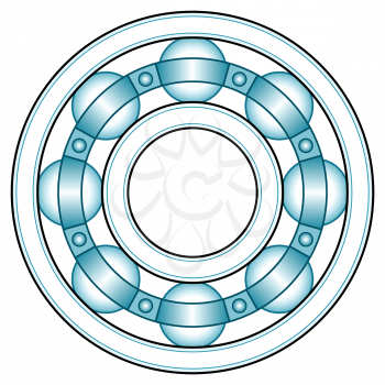 Illustration of the ball bearing front view design