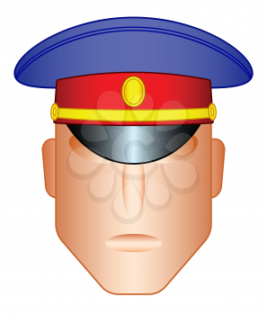 Illustration of the head in a service hat