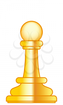 Illustration of the abstract gold chess pawn piece