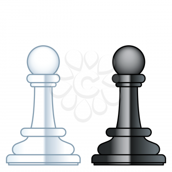 Illustration of the abstract chess pawn pieces