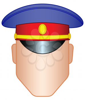Illustration of the color contour head in a hat