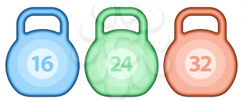Illustration of the abstract kettlebell weights set