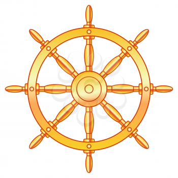 Illustration of the gold steering wheel