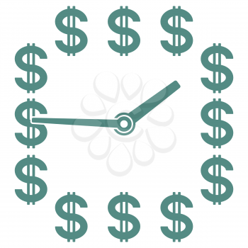 Concept illustration - time is money. Arrows can be freely rotated