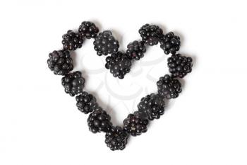 Royalty Free Photo of Blackberries Forming a Heart