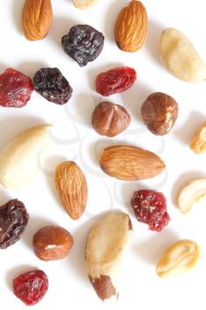 Royalty Free Photo of a Mix of Fruit and Nuts