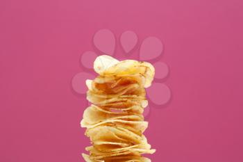Royalty Free Photo of a Stack of Potato Chips
