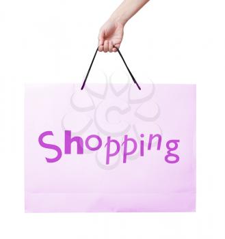 Royalty Free Photo of a Woman Holding a Shopping Bag