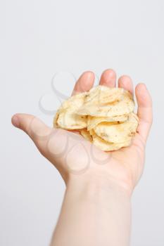Royalty Free Photo of a Person Holding a Chip