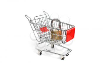 Royalty Free Photo of a Miniature Shopping Cart