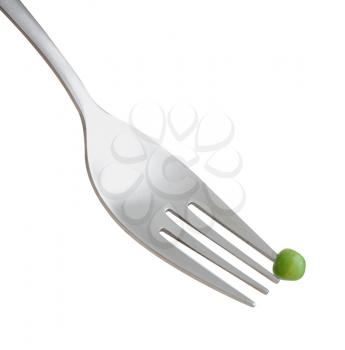 Royalty Free Photo of a Pea on a Fork