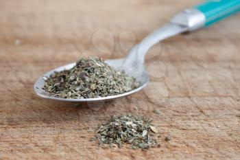 Royalty Free Photo of a Spoonful of Basil