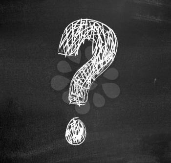 Royalty Free Photo of a Question Mark on a Chalkboard