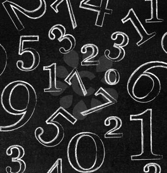 Royalty Free Photo of Numbers on a Chalkboard