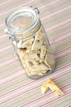 Royalty Free Photo of a Jar of Biscotti