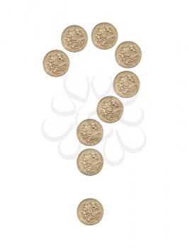 Royalty Free Photo of a Question Mark Made From Coins