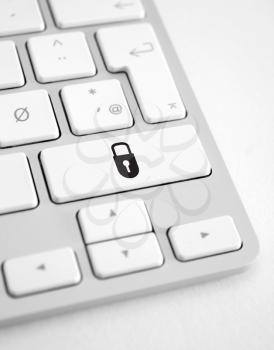 Royalty Free Photo of a Lock Button on a Keyboard