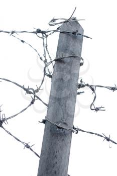 Royalty Free Photo of a Barbwire Fence