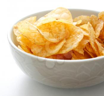 Royalty Free Photo of a Bowl of Potato Chips