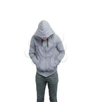 Royalty Free Photo of a Person Wearing a Hooded Sweater